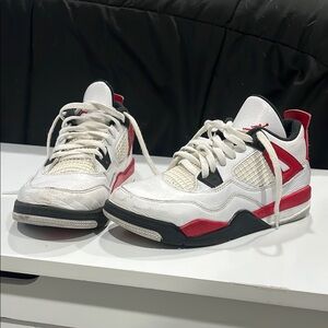Jordan White and Red Sneakers with Classic Air Cushioning